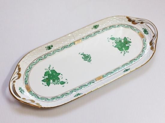 HERENDヘレンド】アポニーグリーン大皿直径36.5cm！