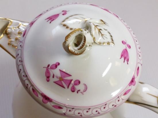 マイセン コーヒーポット インドの華 リッチブル一 スクラッチなし