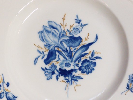 マイセン プレート□ブルーフラワー デザートプレート 皿 4枚 青い花と 