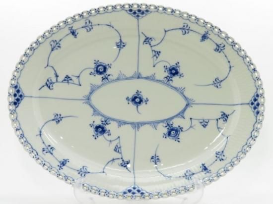 ロイヤルコペンハーゲン　ブルーフルーテッド　フルレース　オーバルプレート ロイヤルコペンハーゲン プレート□ブルーフルーテッド フル