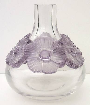 ラリック 花瓶 フラワーベース アトッサ Atossa 紫色 バイオレット 花 フラワー クリスタル - アンティーク ヴィンテージの高級クリスタル  陶磁器｜グラスクラシック