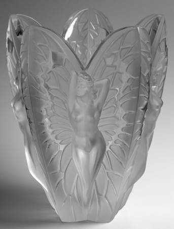 ラリック 花瓶 クリザリード クリザリッド Chrysalide フラワーベース さなぎ ちょう バタフライ クリスタル - アンティーク  ヴィンテージの高級クリスタル 陶磁器｜グラスクラシック