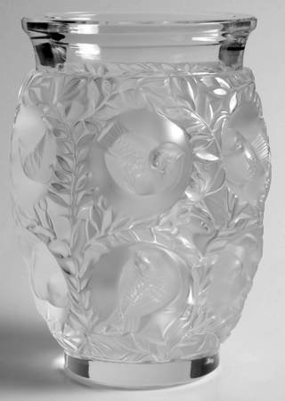 ラリック 花瓶 フラワーベース バガテル Bagatelle 木 小鳥 クリスタル - アンティーク ヴィンテージの高級クリスタル  陶磁器｜グラスクラシック