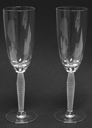 ラリック グラス ルーブル Louvre シャンパンフルート 2客 セット 象形 