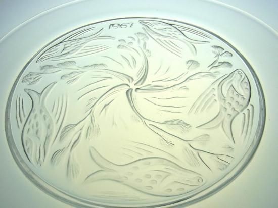 ラリック プレート ○ イヤー プレート クリスタル皿 1967年 魚