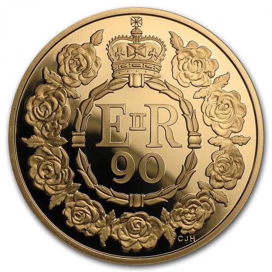 2016 イギリス 女王エリザベス2世生誕90周年 5ポンド金貨 プルーフ 