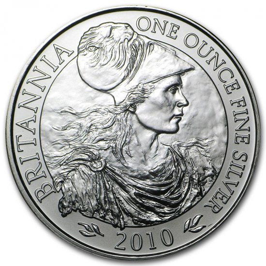 2010 イギリス ブリタニア銀貨1オンス (39mmクリアケース付き) 新品未