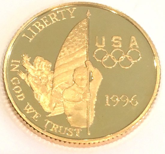 1996 アメリカ アトランタオリンピック金貨 クリアケース付き 新品未