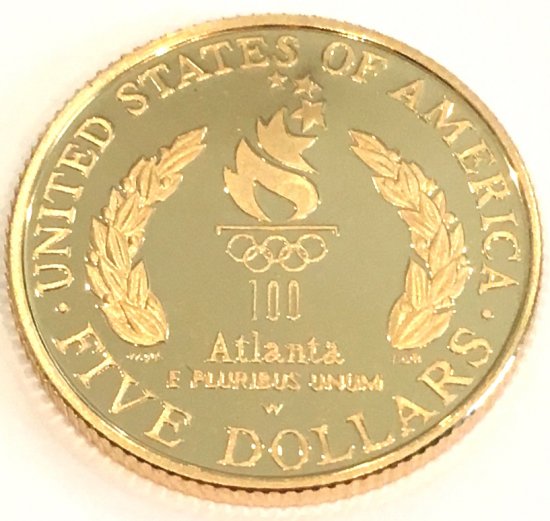 1996 アメリカ アトランタオリンピック金貨 クリアケース付き 新品未 ...