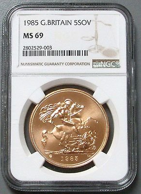 1985 イギリス 5ポンド金貨 NGC MS69 新品未使用 - 野口コイン株式会社