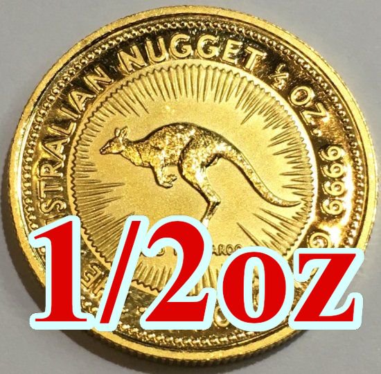 1990 オーストラリア、カンガルー金貨１/2オンス クリアケース付き