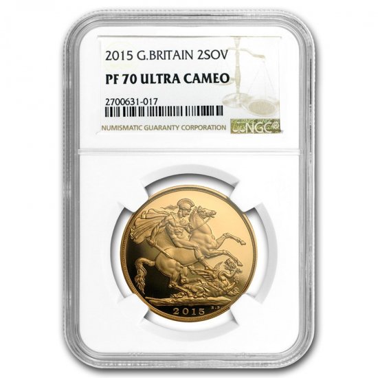 2015 イギリス グレートブリテン金貨 Double Sovereign PF-70 UCAM NGC 新品未使用 - 野口コイン株式会社