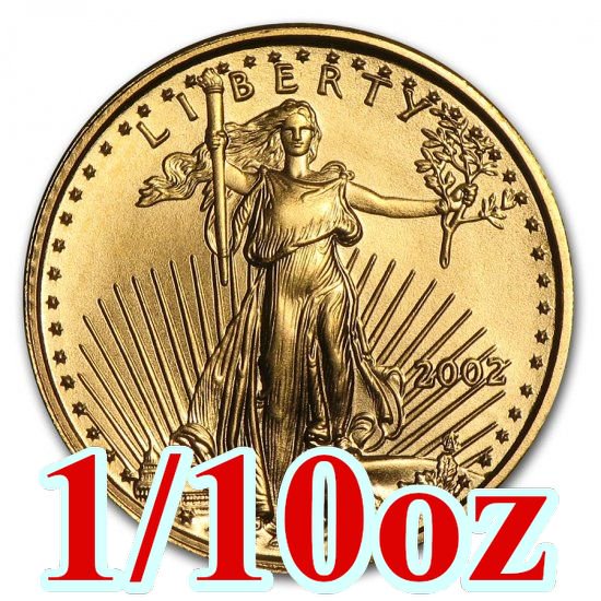 アメリカイーグル金貨1/10オンス - 旧貨幣/金貨/銀貨/記念硬貨