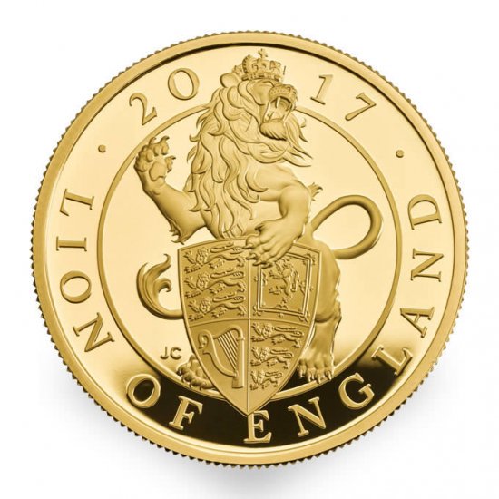 2017 イギリス 1 オンス プルーフ 金貨 クィーンズビースト (The Lion) 箱とクリアケース付き 【Proof】 新品未使用 -  野口コイン株式会社