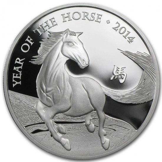 【SEAL限定商品】 2014 イギリス（英国） 干支 馬 銀貨 1オンス 39mmクリアケース コレクション