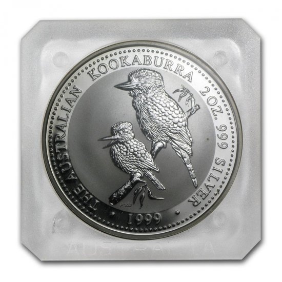 1999 オーストラリア クッカバラ（カワセミ） 銀貨 2オンス クリアー