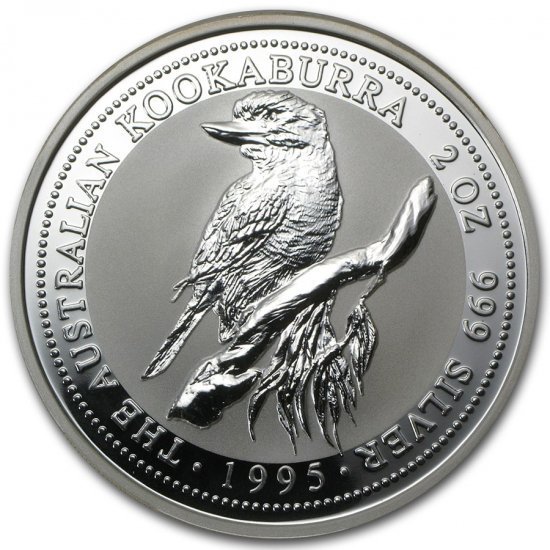 1995 オーストラリア クッカバラ（カワセミ） 銀貨 2オンス クリアー 