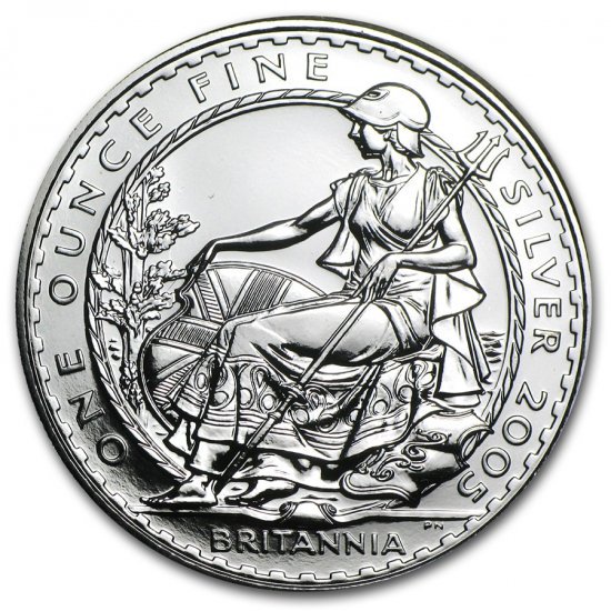 2005 イギリス ブリタニア銀貨1オンス (39mmクリアーケース付き