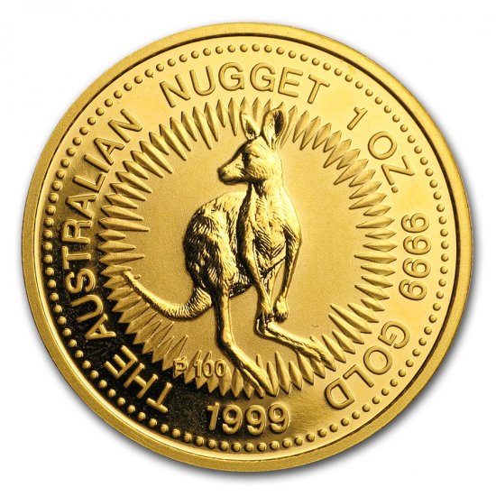 1999 オーストラリア、カンガルー金貨１オンス クリアケース付き 
