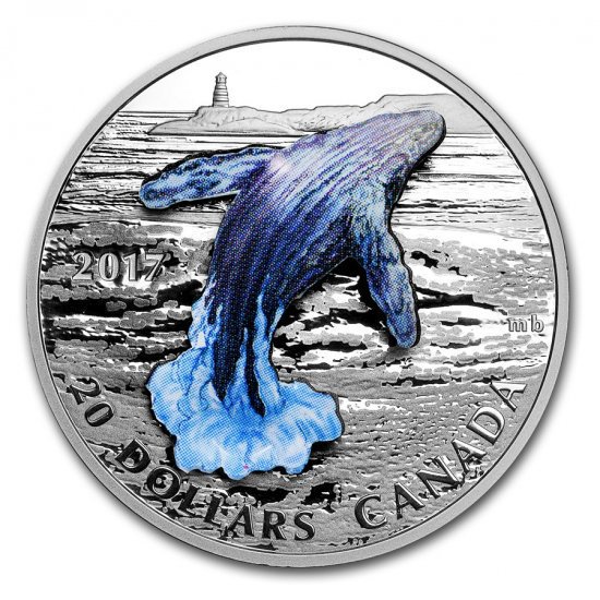 1オンス 純銀銀貨 ３D水滴コイン『カナダの水中生物』カナダ