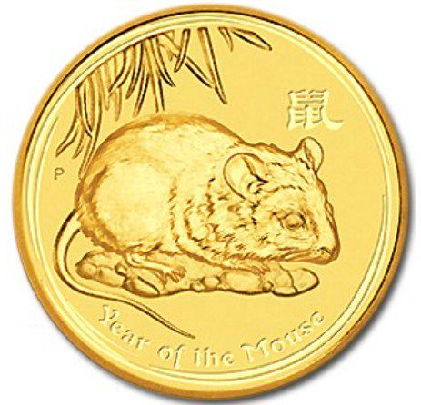 2008 オーストラリア 干支 ネズミ金貨 1/4オンス(Series 2) クリアケース付き 新品未使用 - 野口コイン株式会社