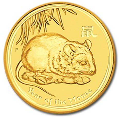 2008 オーストラリア 干支 ネズミ金貨 1/4オンス(Series 2) クリア 