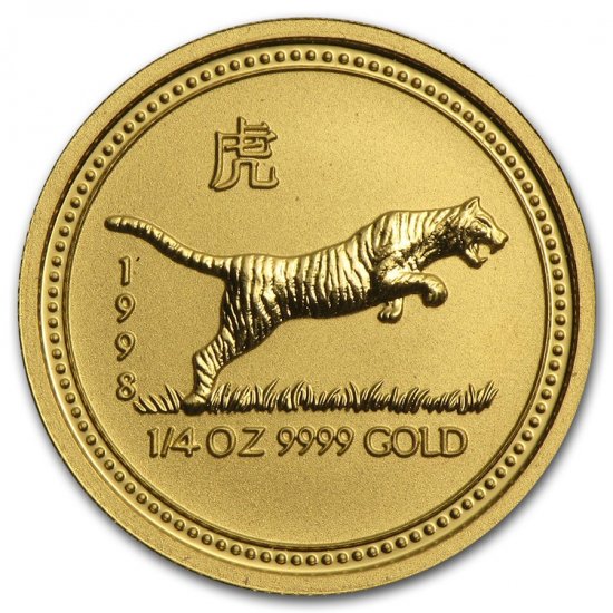1998 オーストラリア 干支タイガー金貨 1/20オンス クリアケース付き ...