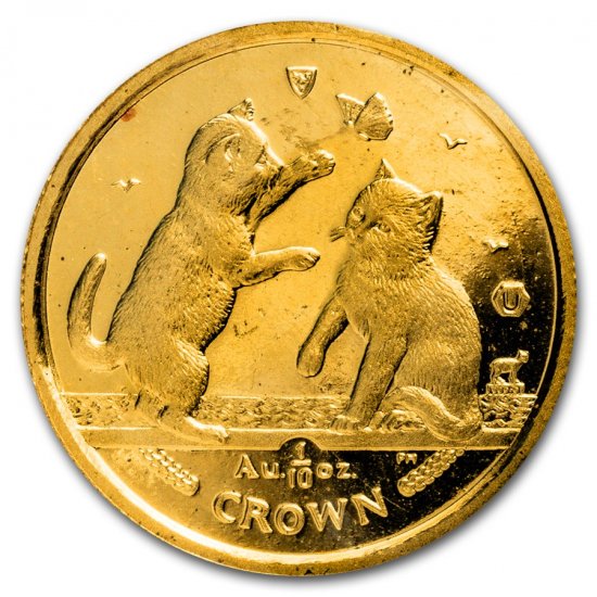 K24/K18　マン島　キャット　1/5オンス　金貨　ペン　D0.22コイン