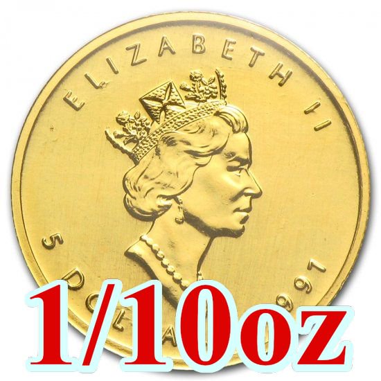 1996 カナダ メイプル金貨1/10オンス 新品未使用 - 野口コイン株式会社
