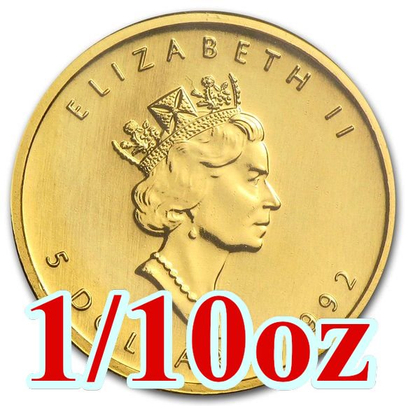 1992 カナダ メイプル金貨1/10オンス 16mmクリアーケース付き 新品未使用 野口コイン株式会社
