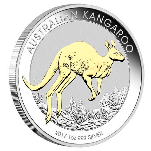 2017 オーストラリア カンガルー銀貨 1オンス 金メッキ 銀貨 箱付き 新品未使用 - 野口コイン株式会社