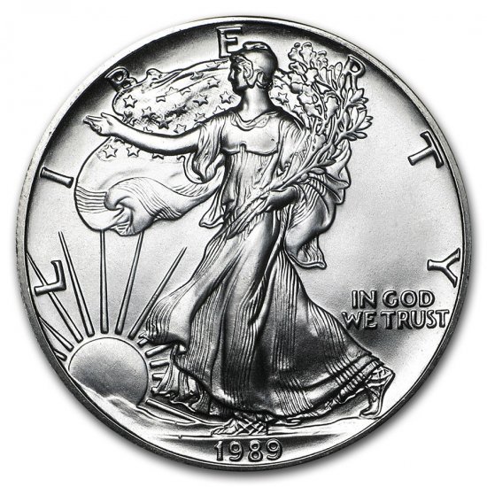 品位999％の純銀イーグル銀貨 1989 1オンス銀貨 - 旧貨幣/金貨/銀貨