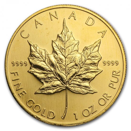 1994 カナダ メイプル金貨１オンス（30mmクリアケース付き） - 野口