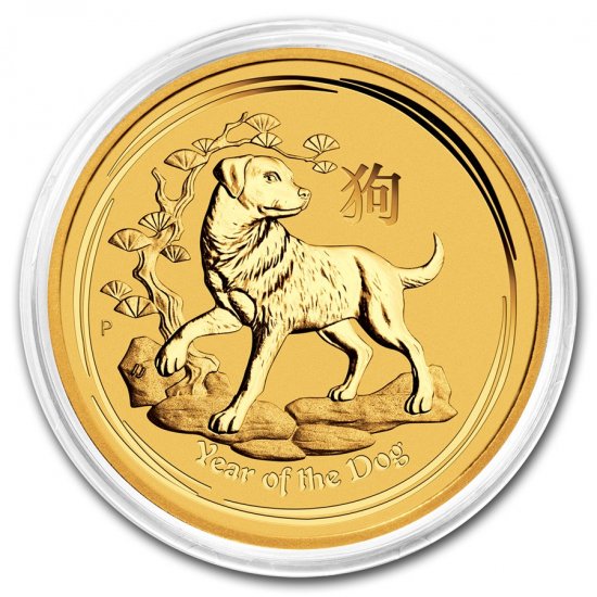 2018 オーストラリア 戌年犬図 1豪ドル 銀貨 1オンス+