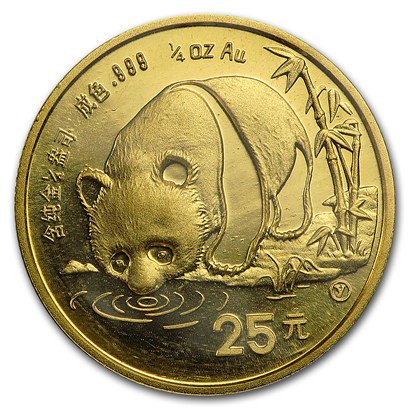 1987 中国 パンダ金貨 Yマーク 1/4オンス新品未使用 - 野口コイン株式会社