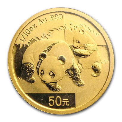 2008 中国 パンダ金貨1/10オンス新品未使用 - 野口コイン株式会社