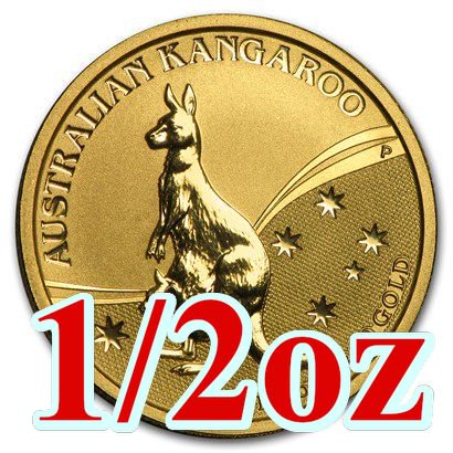 2009 オーストラリア、カンガルー金貨 1/2オンス クリアーケース付き
