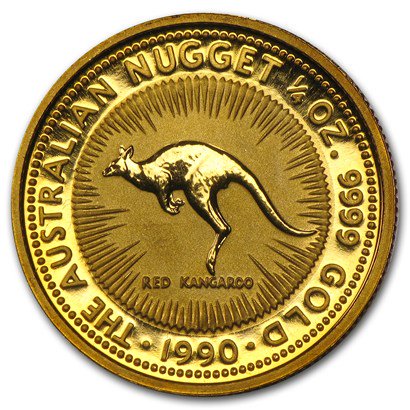 1990 オーストラリア、カンガルー金貨 1/4オンス クリアーケース付き