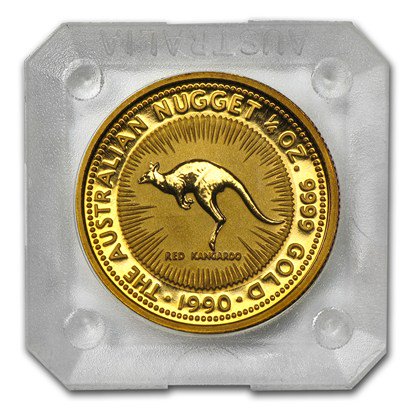 1990 オーストラリア、カンガルー金貨 1/4オンス クリアケース付き 新品未使用 - 野口コイン株式会社