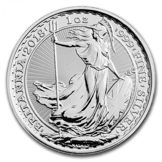 2018 イギリス ブリタニア銀貨1オンス (39mmクリアケース付き) 新品未使用 - 野口コイン株式会社