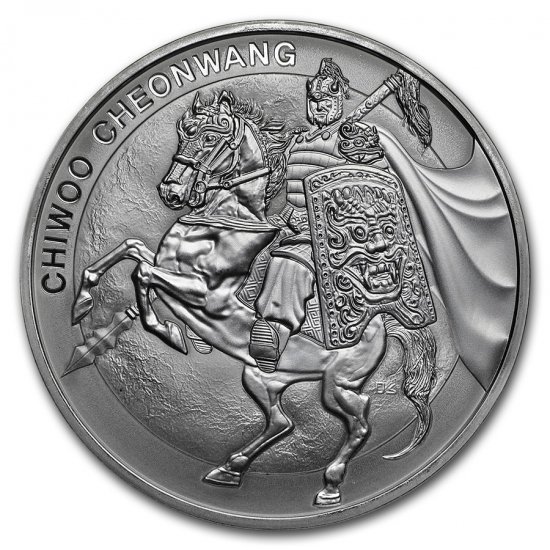 2017 韓国 1 Clay Chiwoo Cheonwang 銀貨 1オンス 40mmクリアケース付き 新品未使用 - 野口コイン株式会社