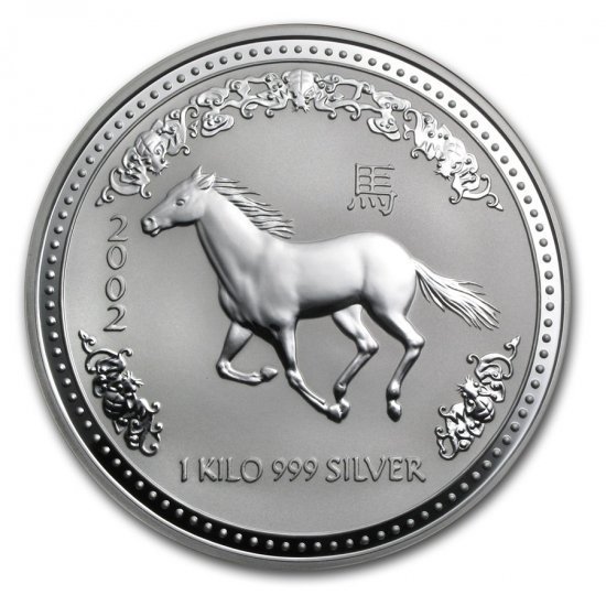 2002  オーストラリア 干支シリーズ馬 1オンス銀貨