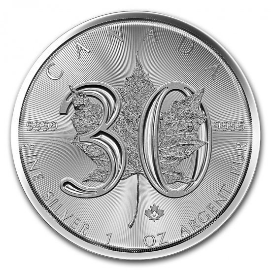 2018 カナダ メイプル銀貨 1オンス 30周年記念 新品未使用 - 野口 ...