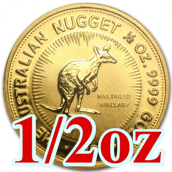 貨幣新品 カンガルー金貨 1/2オンス 1993年