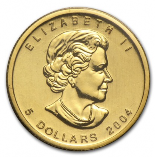 2001 カナダ メイプル金貨1/10オンス 16mmクリアーケース付き 新品未