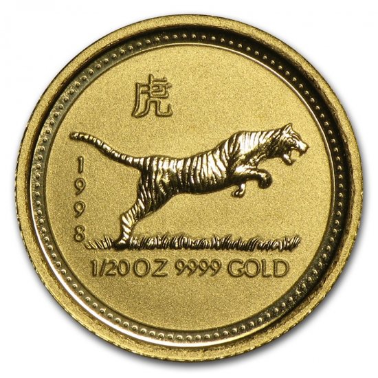 1998 オーストラリア 干支タイガー金貨 1/20オンス クリアケース付き
