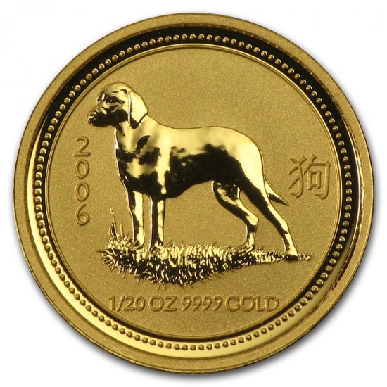 2006 オーストラリア 干支 犬金貨 1/20オンス (Series I) クリアケース付き 新品未使用 - 野口コイン株式会社