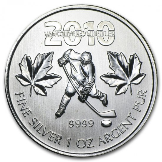 2010 カナダ メイプル銀貨 1オンス Olympic Hockey【38mmクリアケース