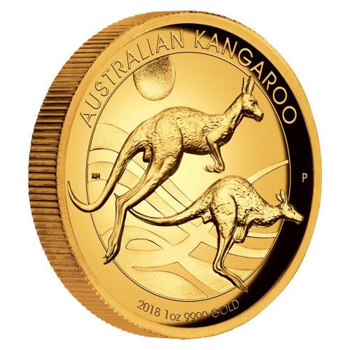 2018 オーストラリア カンガルー 金貨 1オンス プルーフ ハイレリーフ ...