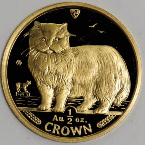 1989年/イギリス領マン島/ペルシャ猫/金貨/1oz/PCGS/キャットコイン